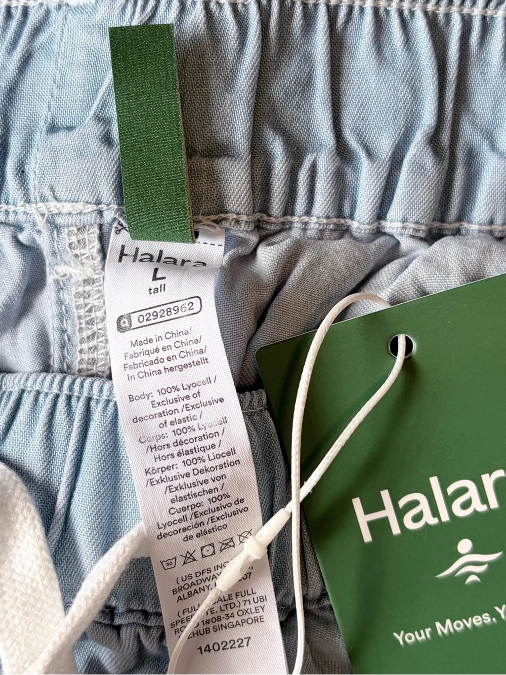 HALARA MidRise Drawstring Casual Jeans with Pockets in Malibu Blue Large Tall
